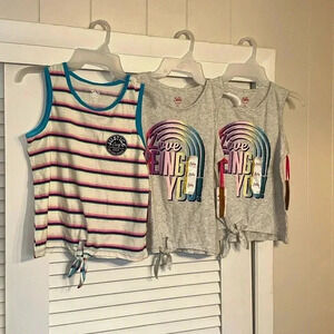 NWT BUNDLE of girls summer JUSTICE tank tops apparel shirts (size large 12/14)